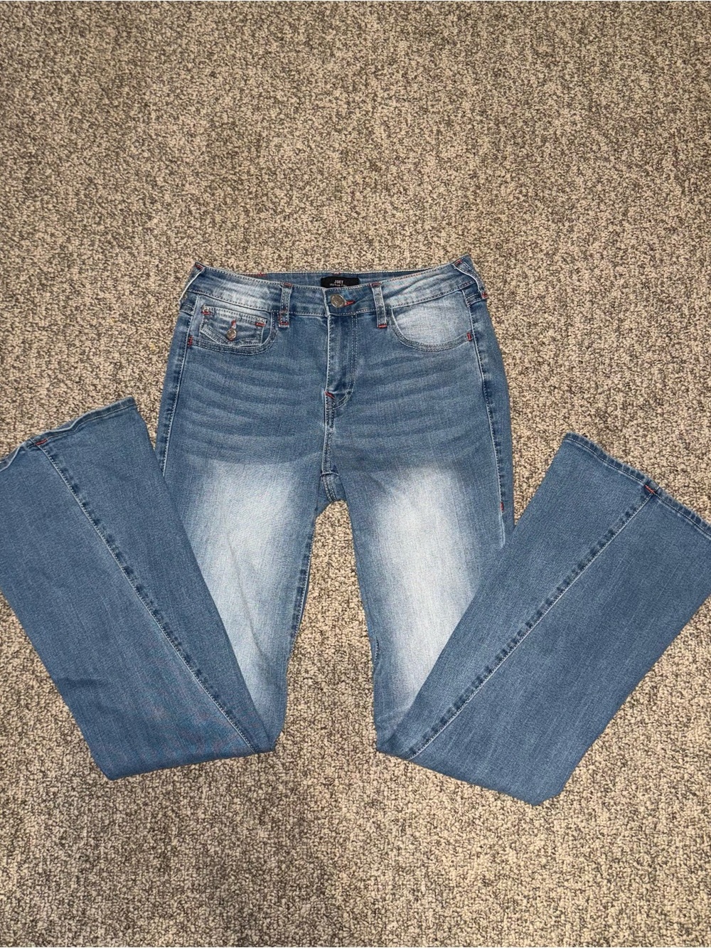True Religion Women's Light Blue Mid-Rise Flare Jeans